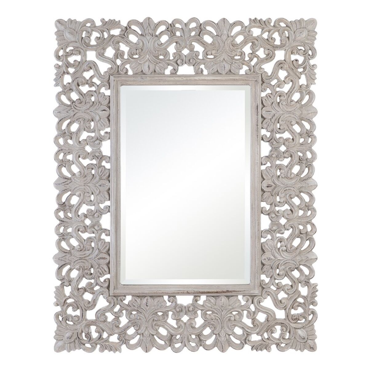 White Glass Wall Mirror 98 x 3 x 124 cm