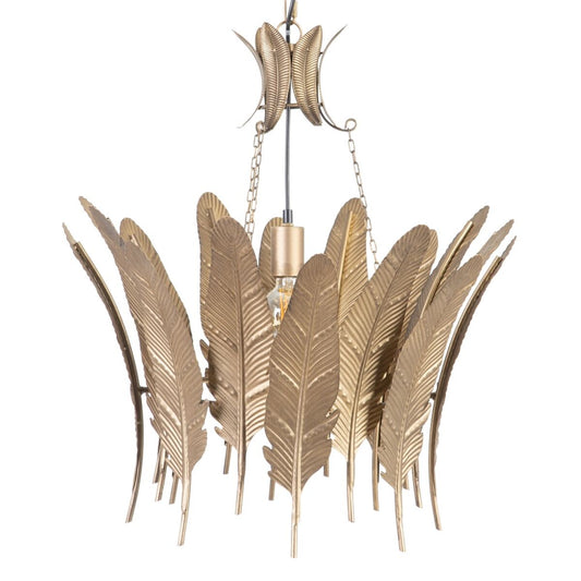 Ceiling Lamp 55 x 55 x 60 cm Gold Metal Leaves