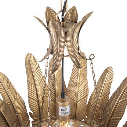 Ceiling Lamp 55 x 55 x 60 cm Gold Metal Leaves