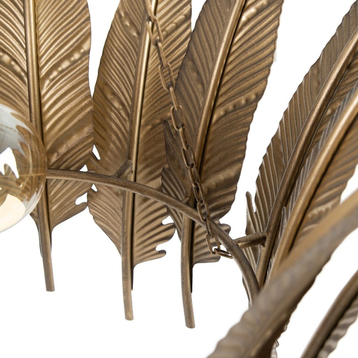 Ceiling Lamp 55 x 55 x 60 cm Gold Metal Leaves