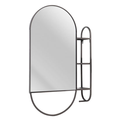 Wall Mirror 51 x 14 x 80 cm Black Metal