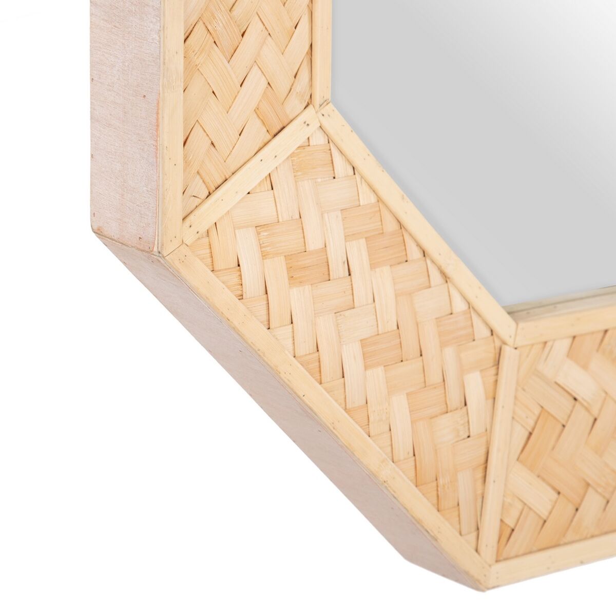 Wall Mirror 81 x 6.5 x 81 cm Natural Bamboo