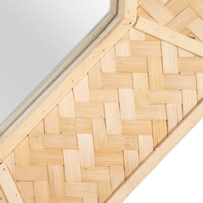 Wall Mirror 81 x 6.5 x 81 cm Natural Bamboo