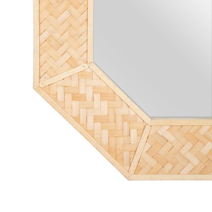 Wall Mirror 81 x 6.5 x 81 cm Natural Bamboo