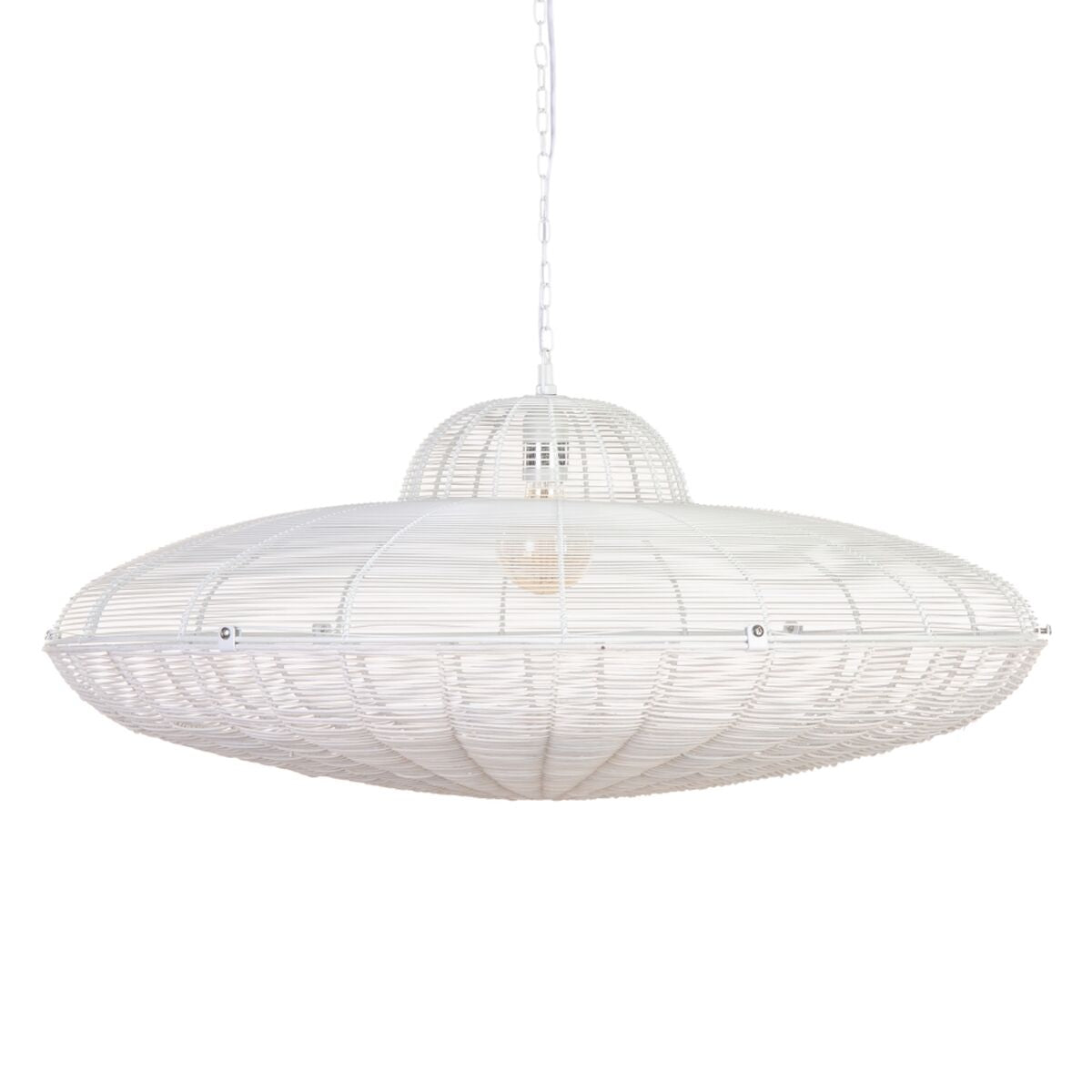 White Metal Ceiling Lamp 80 x 80 cm