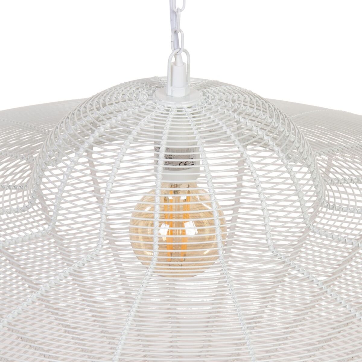 White Metal Ceiling Lamp 80 x 80 cm