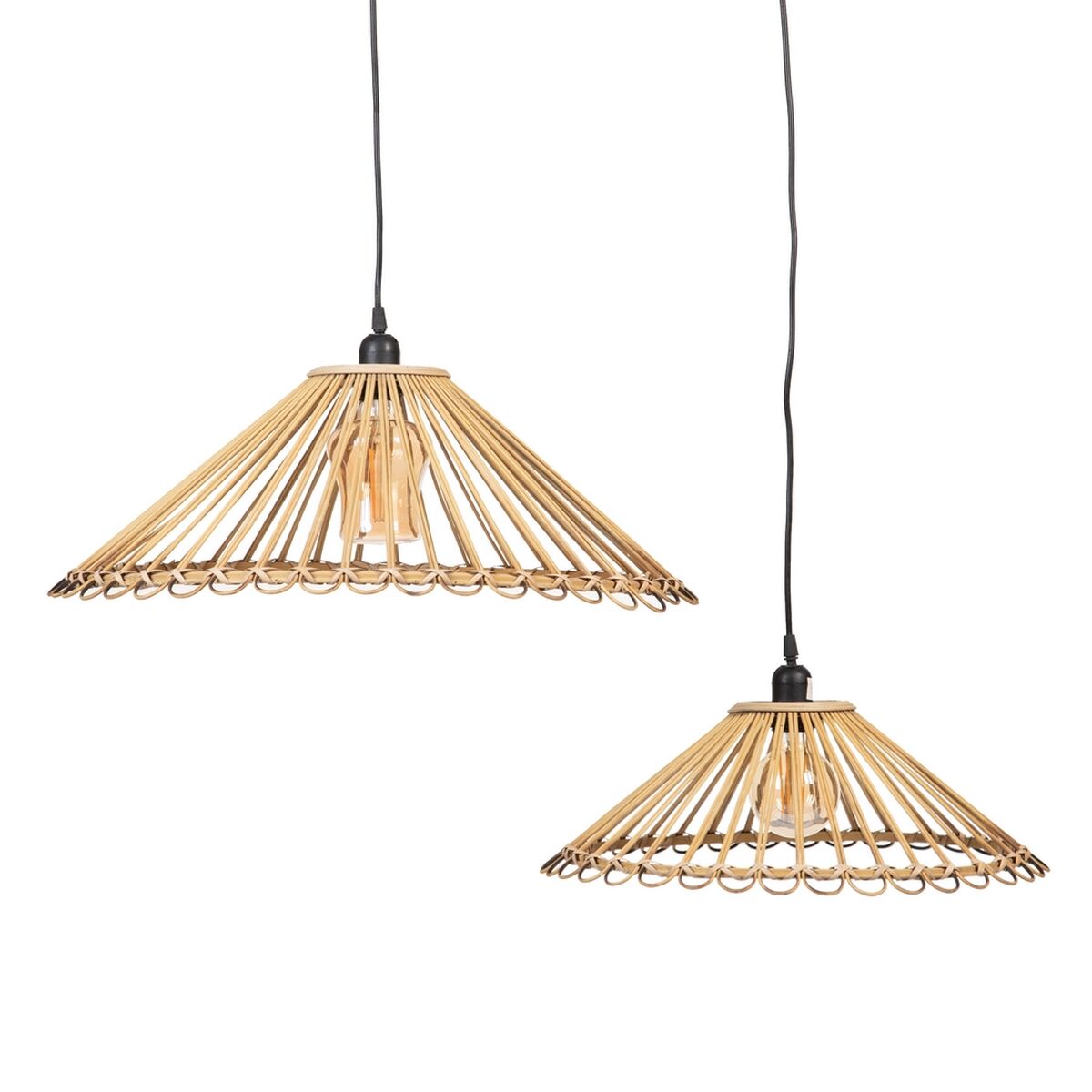 Ceiling Lamp 57 x 57 x 20.5 cm Natural Bamboo 220 V 240 V 60 W (2 Units)