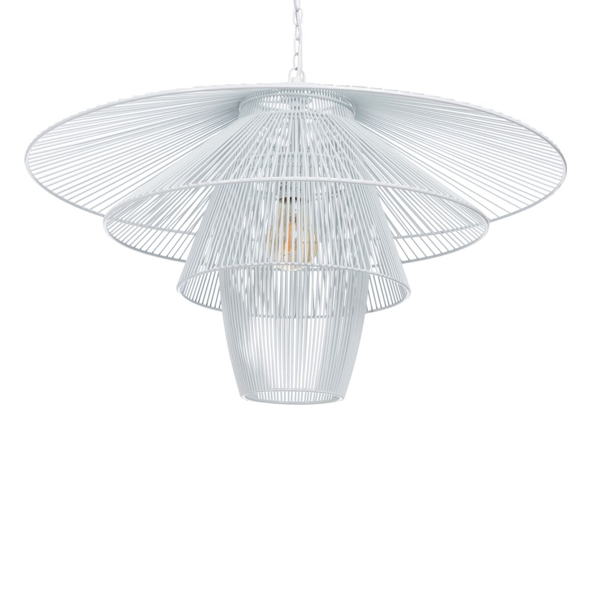 Ceiling Lamp 59 x 59 cm White Metal