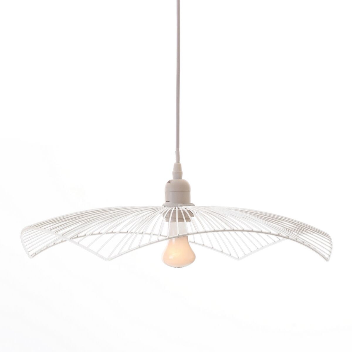 White Metal Ceiling Lamp 46 x 46 cm