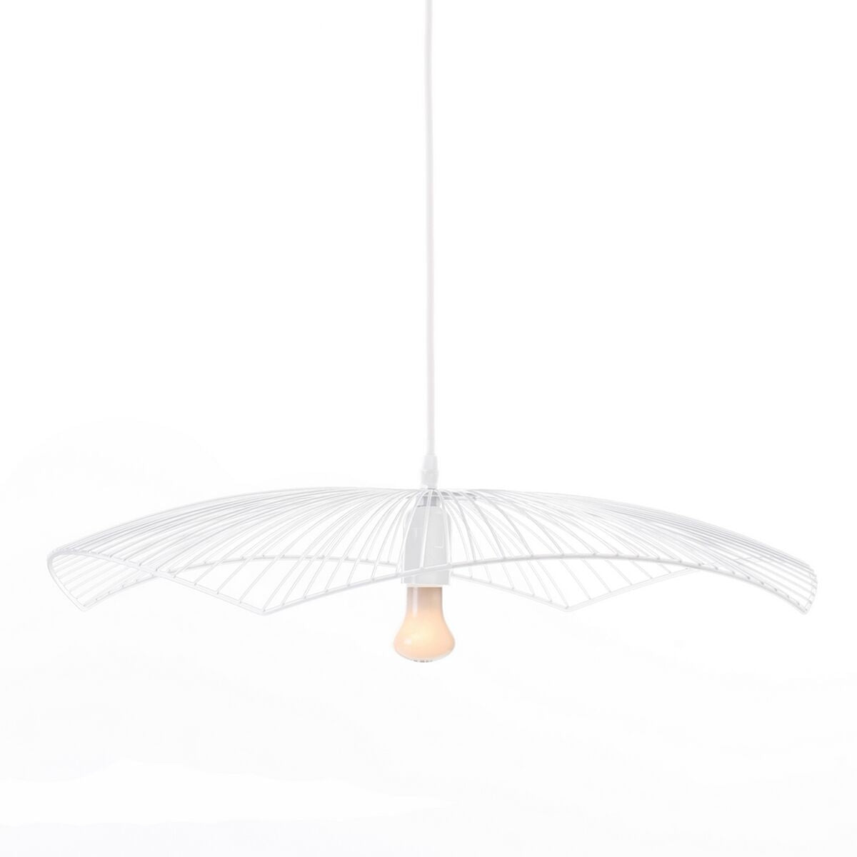 White Metal Ceiling Lamp 58 x 58 cm