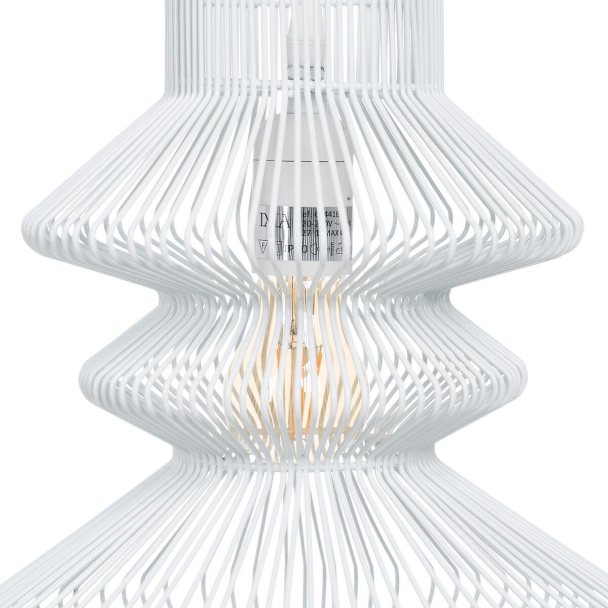 White Metal Ceiling Lamp 28 x 28 cm