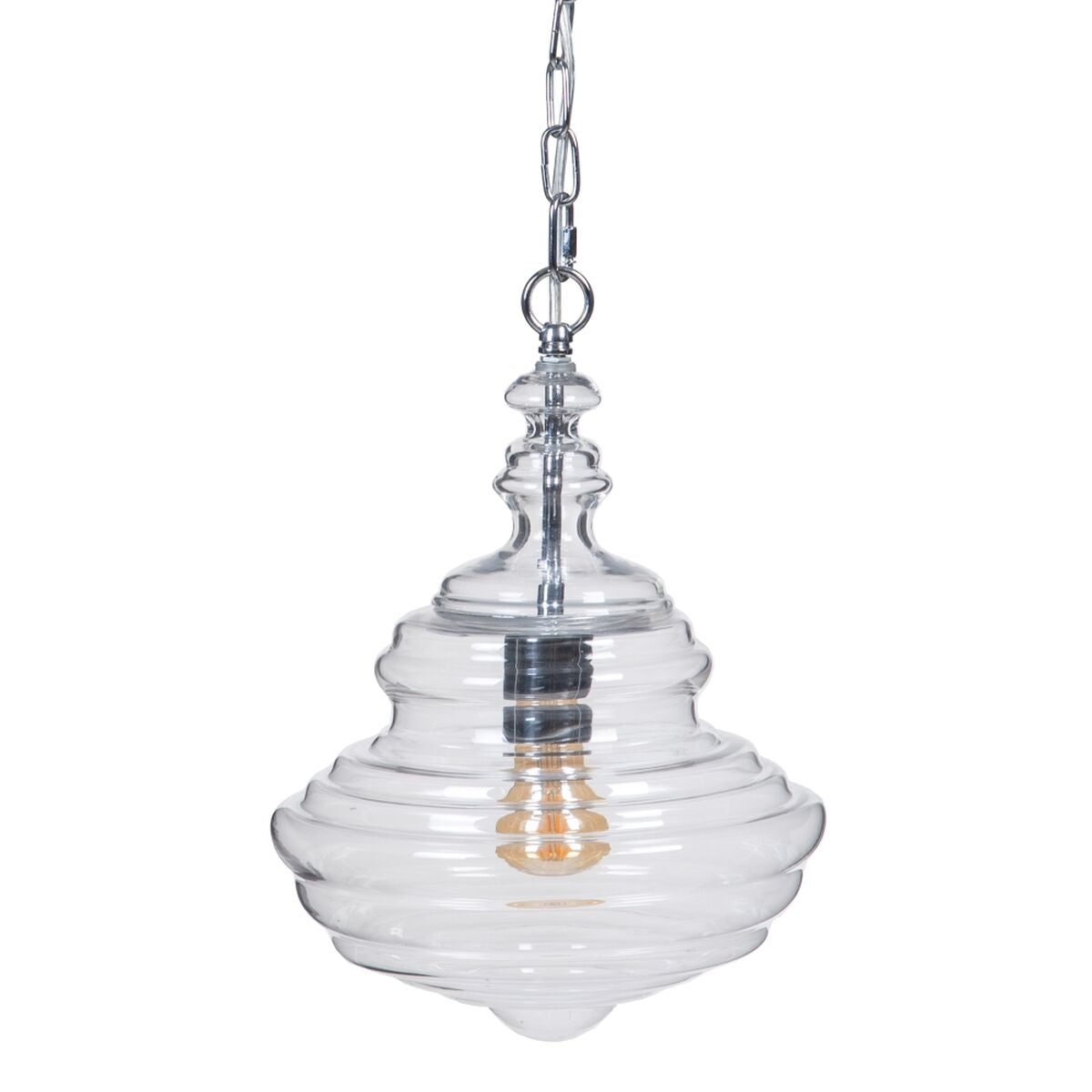 Ceiling Lamp 28 x 28 x 36 cm Crystal Metal Silver