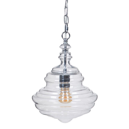 Ceiling Lamp 28 x 28 x 36 cm Crystal Metal Silver