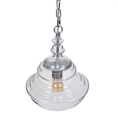 Ceiling Lamp 28 x 28 x 36 cm Crystal Metal Silver