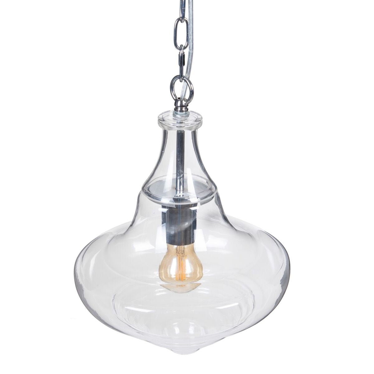 Ceiling Lamp 28 x 28 x 33 cm Crystal Metal Silver