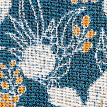 Cojín Azul Flores 50 x 10 x 30 cm