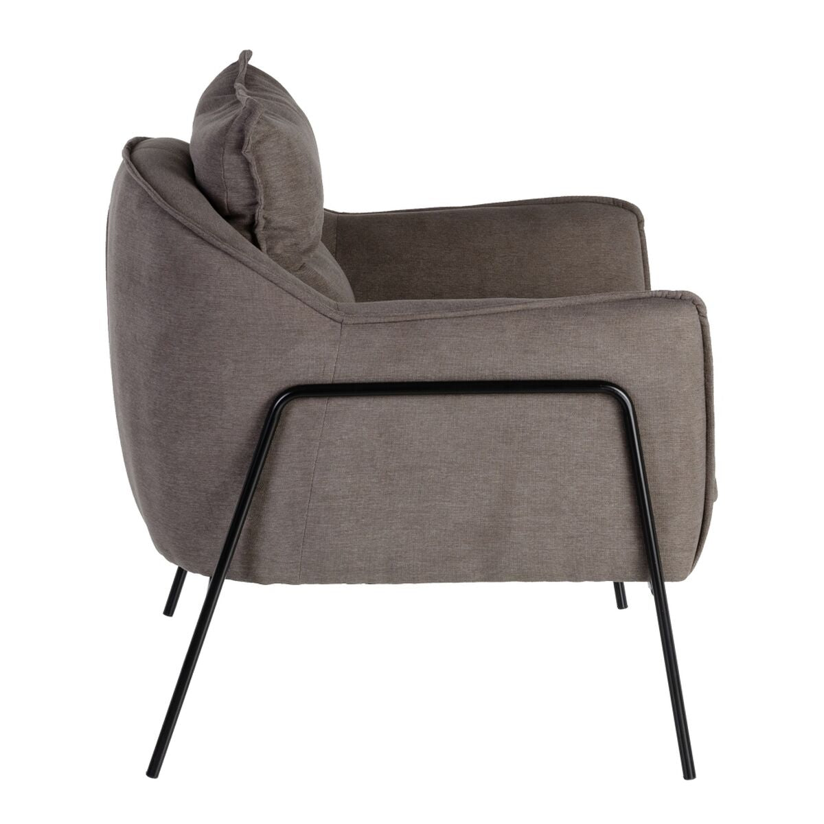 Armchair 76.5 x 70 x 74 cm Synthetic Fabric Dark Grey Metal