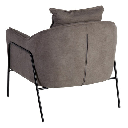 Armchair 76.5 x 70 x 74 cm Synthetic Fabric Dark Grey Metal