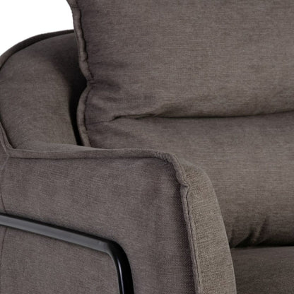 Armchair 76.5 x 70 x 74 cm Synthetic Fabric Dark Grey Metal