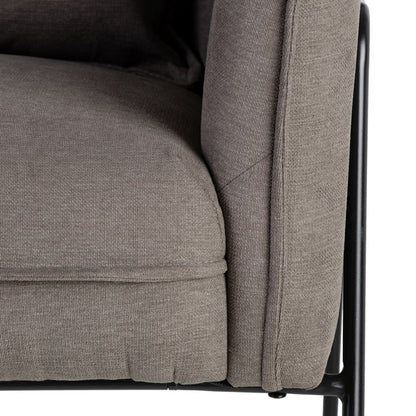 Armchair 76.5 x 70 x 74 cm Synthetic Fabric Dark Grey Metal