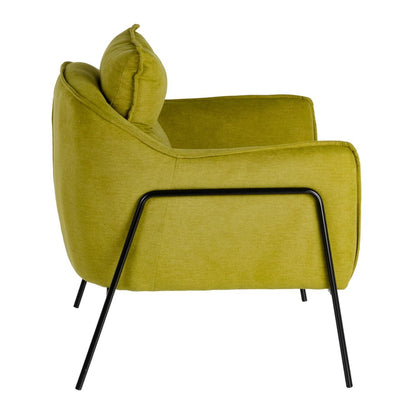 Armchair 76.5 x 70 x 74 cm Synthetic Fabric Metal Green