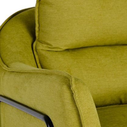 Armchair 76.5 x 70 x 74 cm Synthetic Fabric Metal Green