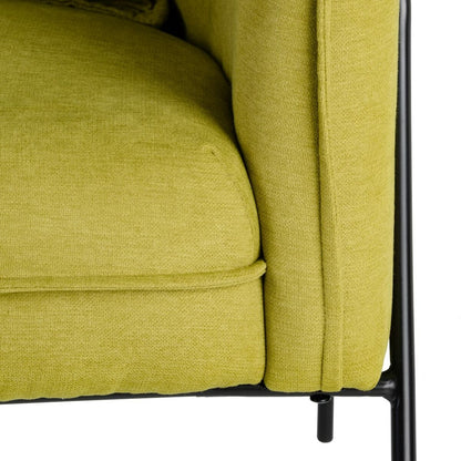 Armchair 76.5 x 70 x 74 cm Synthetic Fabric Metal Green