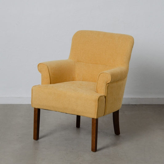 Armchair 77 x 64 x 88 cm Synthetic Fabric Mustard Wood