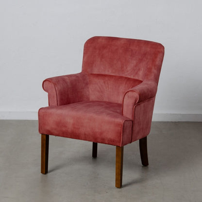 Armchair 77 x 64 x 88 cm Synthetic Fabric Dark Red Wood