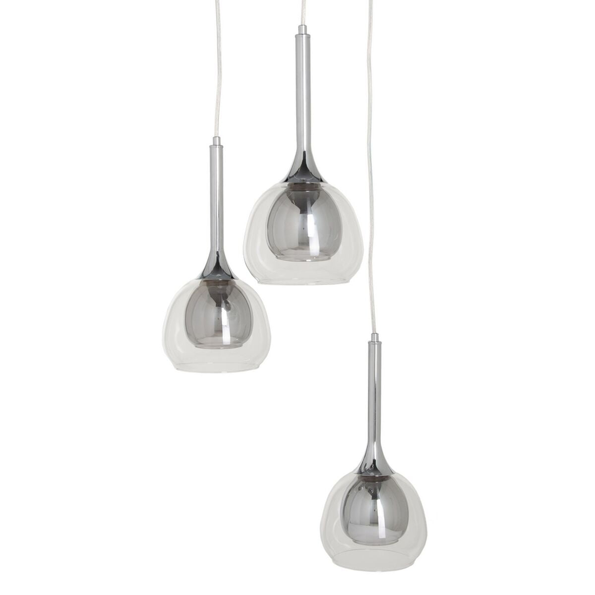 Crystal Ceiling Lamp Grey Metal 33 x 33 x 50 cm