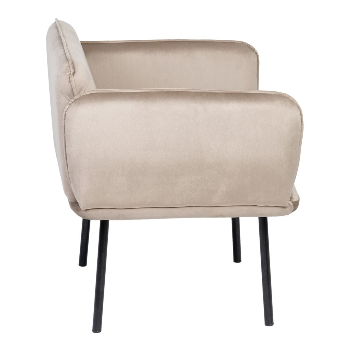 Beige Synthetic Fabric Metal Armchair