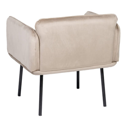 Beige Synthetic Fabric Metal Armchair