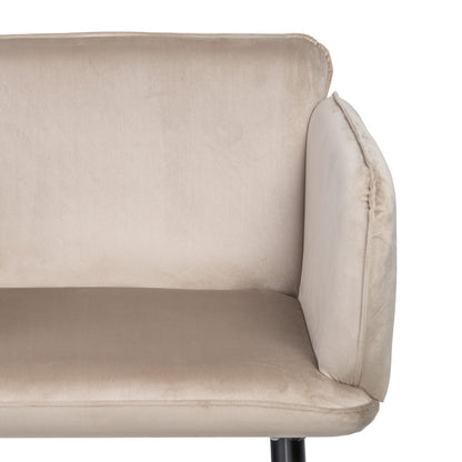 Beige Synthetic Fabric Metal Armchair