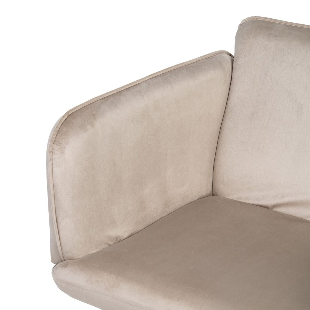 Beige Synthetic Fabric Metal Armchair