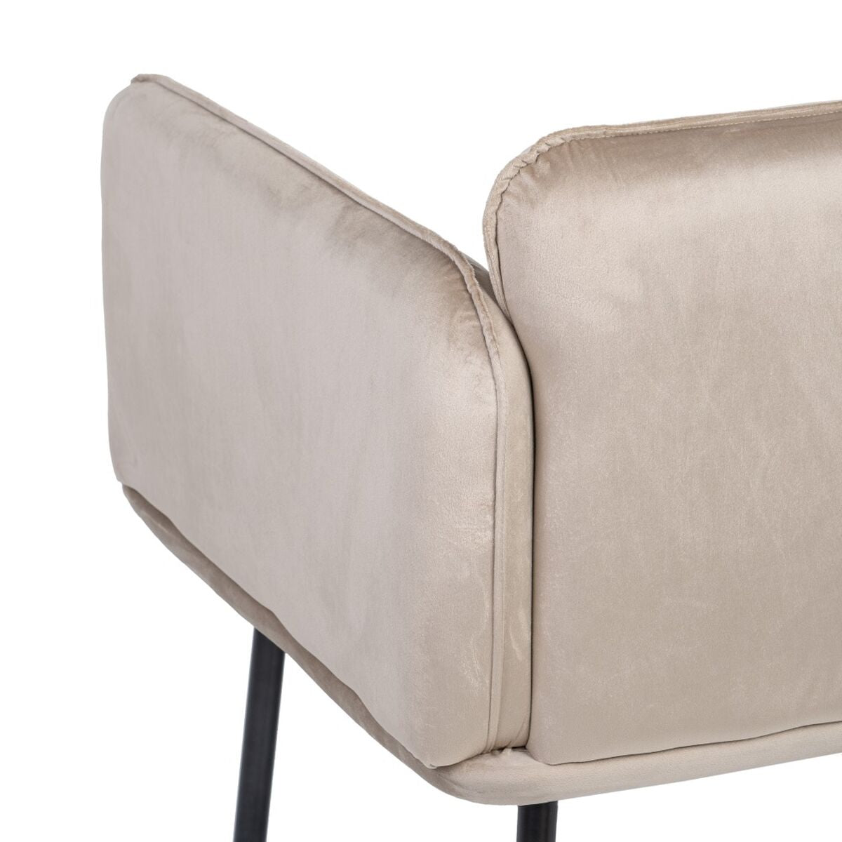 Beige Synthetic Fabric Metal Armchair