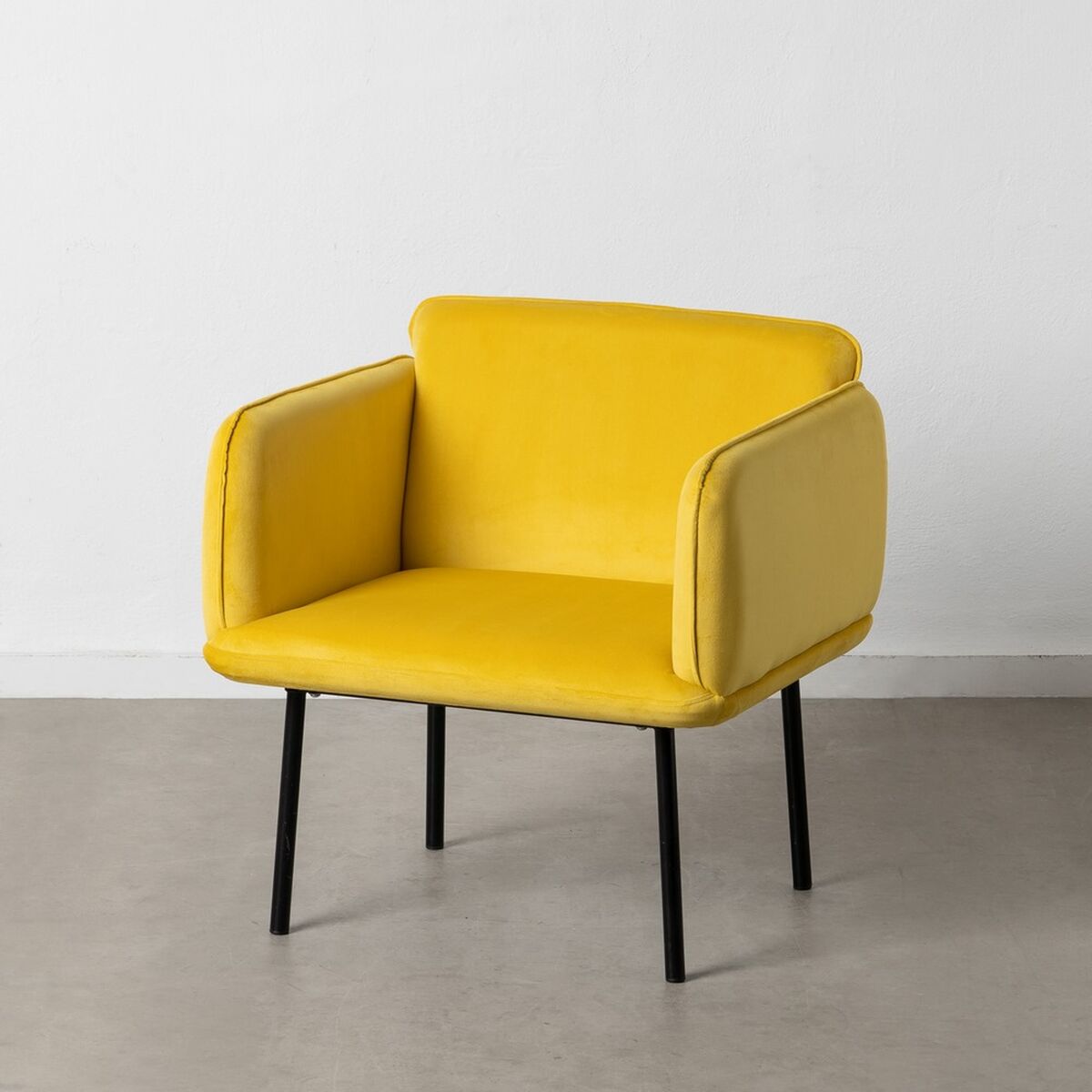 Sillón Amarillo Negro 100 % poliéster 76 x 64 x 77 cm