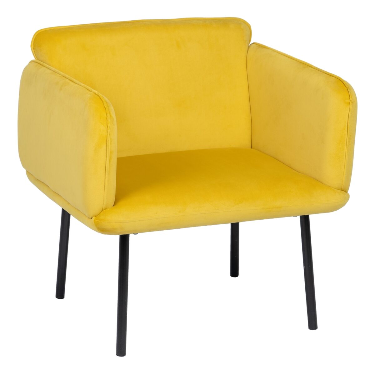 Yellow Black Armchair 100% Polyester 76 x 64 x 77 cm