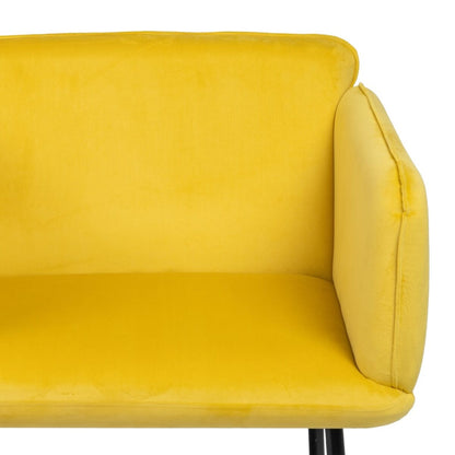 Yellow Black Armchair 100% Polyester 76 x 64 x 77 cm