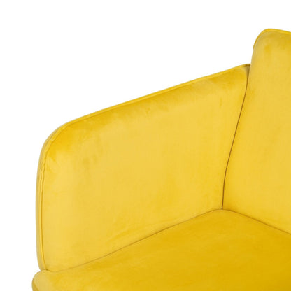 Yellow Black Armchair 100% Polyester 76 x 64 x 77 cm