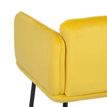 Yellow Black Armchair 100% Polyester 76 x 64 x 77 cm