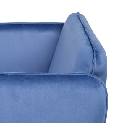 Blue Metal Synthetic Fabric Armchair