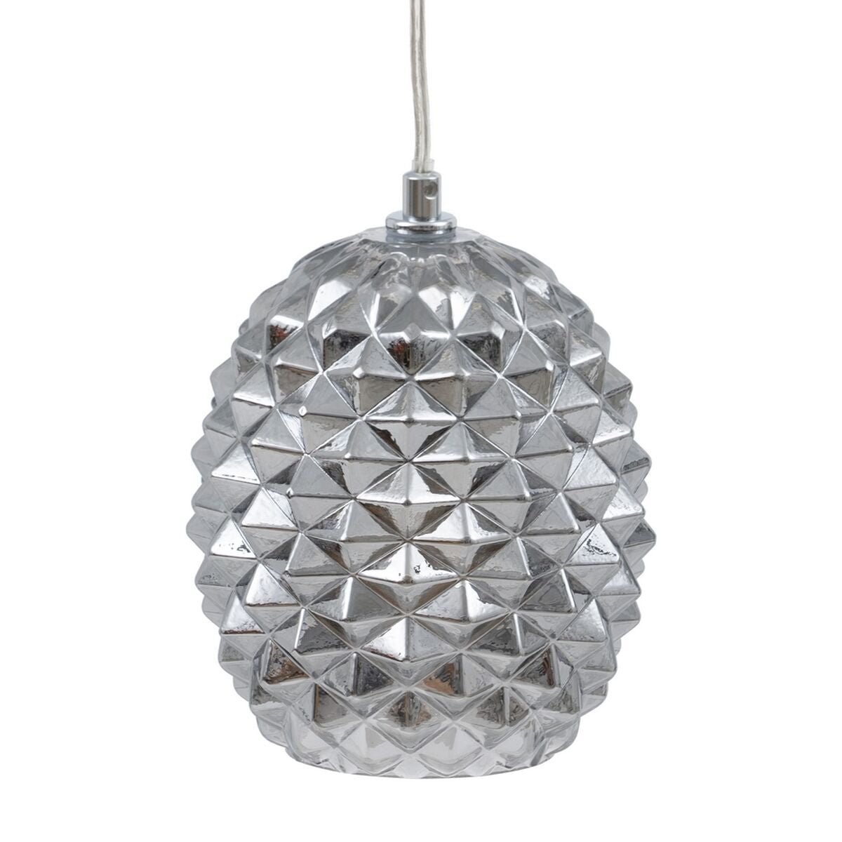 Ceiling Lamp 15 x 15 x 17.5 cm Crystal Silver Iron Ø 15 cm