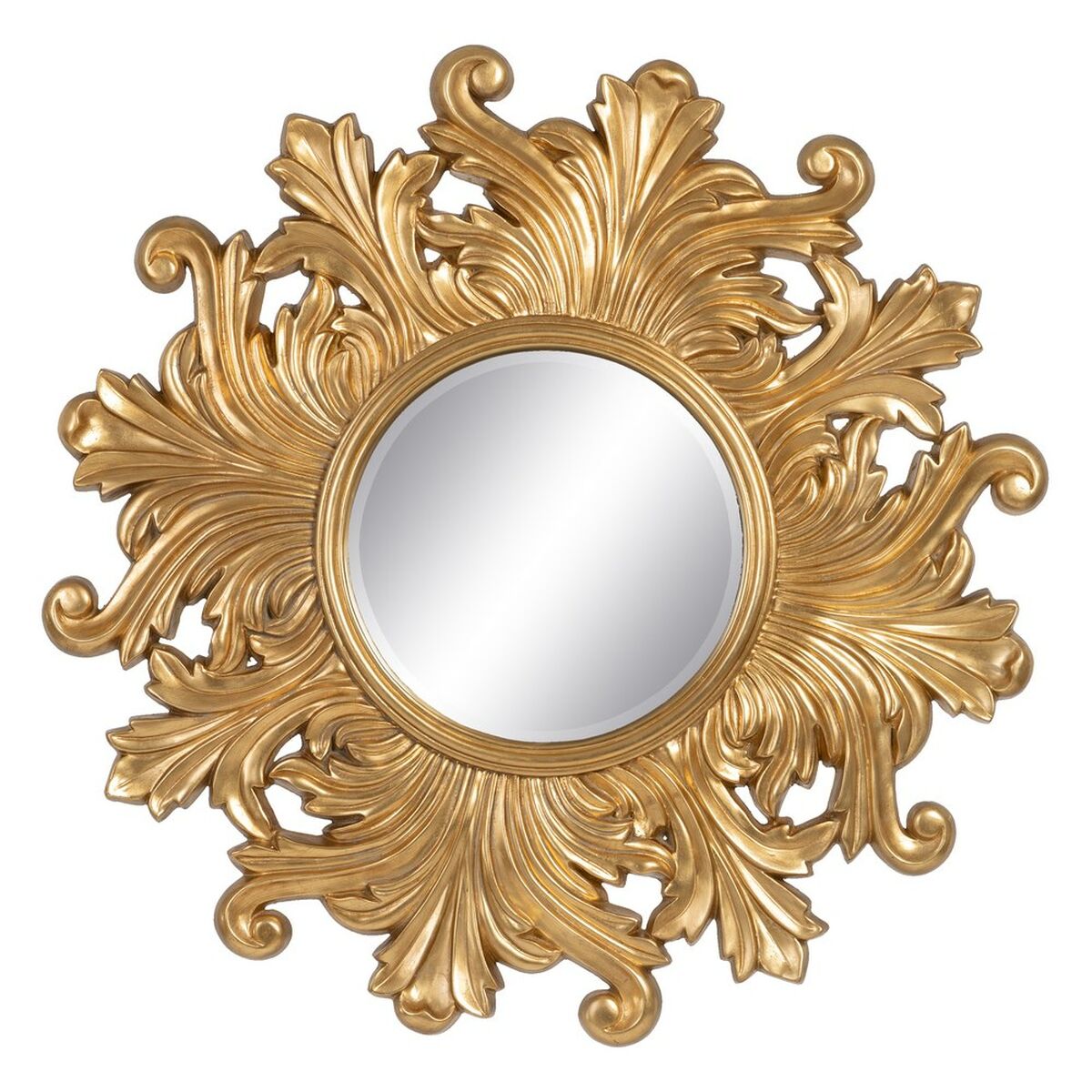 Wall Mirror 114 x 4.5 x 114 cm Gold Glass Wood