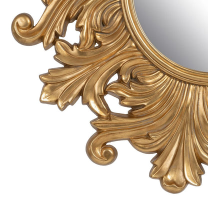 Wall Mirror 114 x 4.5 x 114 cm Gold Glass Wood