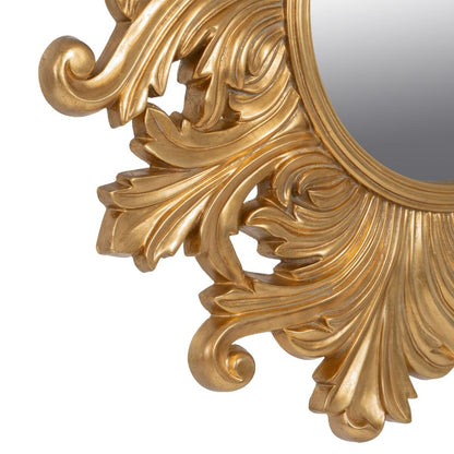 Wall Mirror 114 x 4.5 x 114 cm Gold Glass Wood