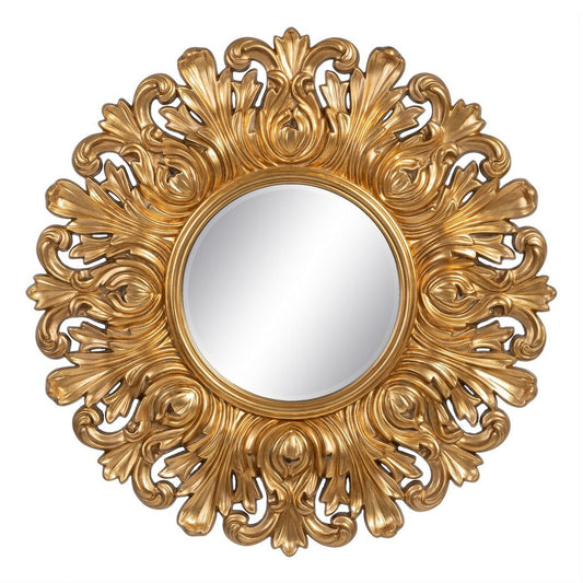 Wall Mirror 108 x 3.5 x 108 cm Gold Glass Wood