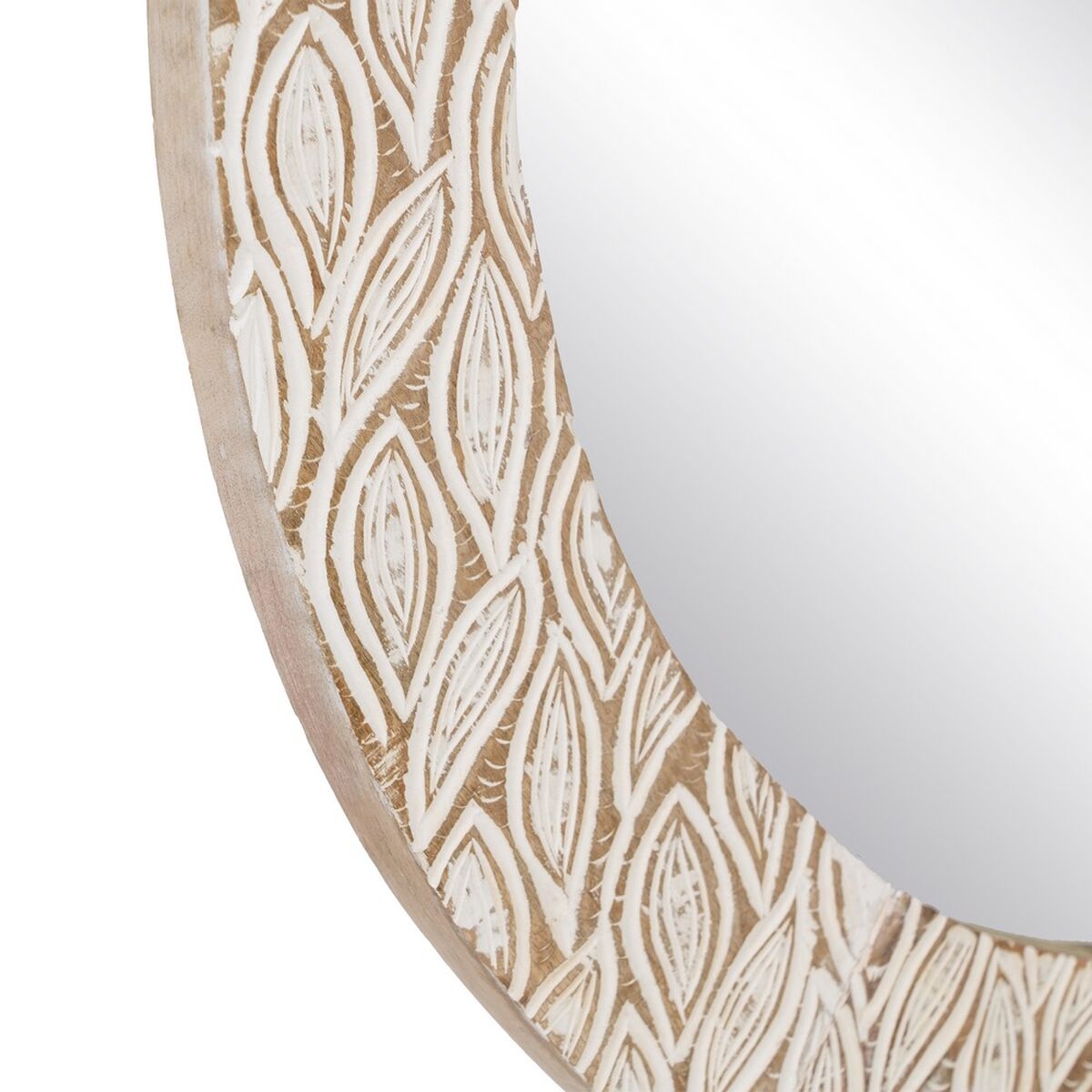 Wall Mirror White Glass Mango Wood 76 x 2 x 76 cm