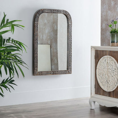 Wall Mirror 77 x 3 x 113 cm Brown Wood