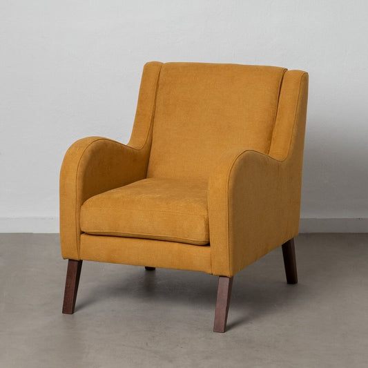 Armchair 70 x 82 x 88 cm Synthetic Fabric Mustard Wood