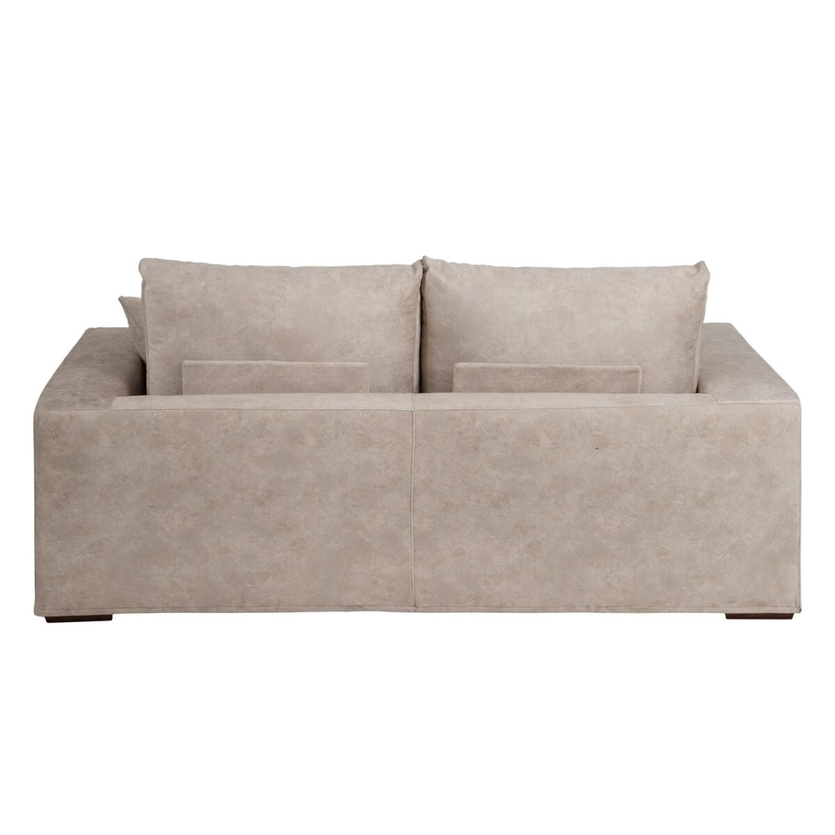 Beige Sofa Fiber Pine Wood Foam 206 x 88 x 100 cm